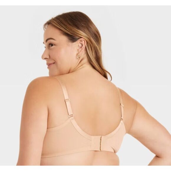 NEW Beige Sz 46DD Adjustable Straps Lightly Lined Comfort Wire Demi Bra AUDEN - Picture 2 of 6